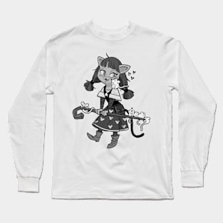 Cat girl loves mice Long Sleeve T-Shirt